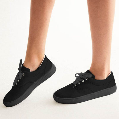 Black Women's Canvas Sneakers (N-FN-BL) - Woman CloseUp