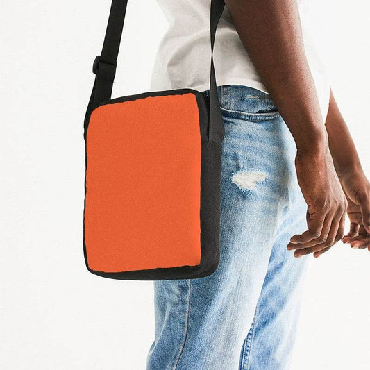 Blaze Orange Messenger Pouch (OR3-BR-ME) - Man Side CloseUp