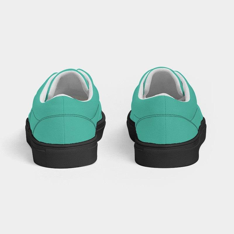 Blue-Green Women's Canvas Sneakers (BG-BR-ME) - Back