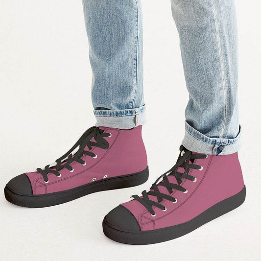 Blush Men's High-Top Canvas Sneakers (PI-MU-ME) - Man CloseUp