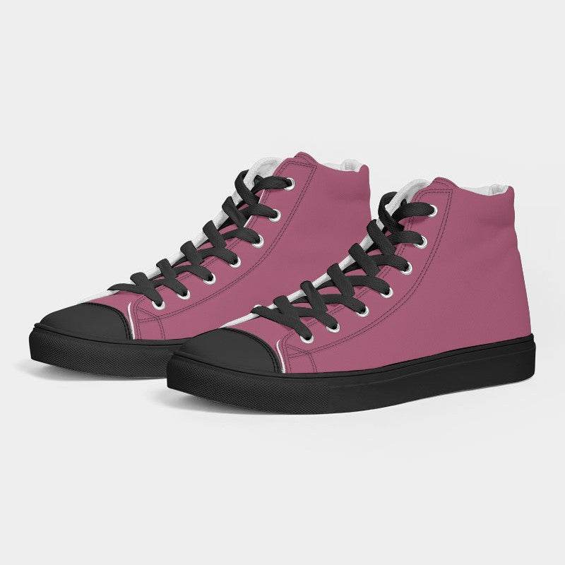 Blush Men's High-Top Canvas Sneakers (PI-MU-ME) - Side 3