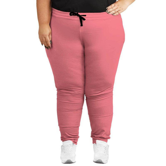 Blush Pink Joggers PLUS (RPI2-ME-LI) - Woman Front PLUS