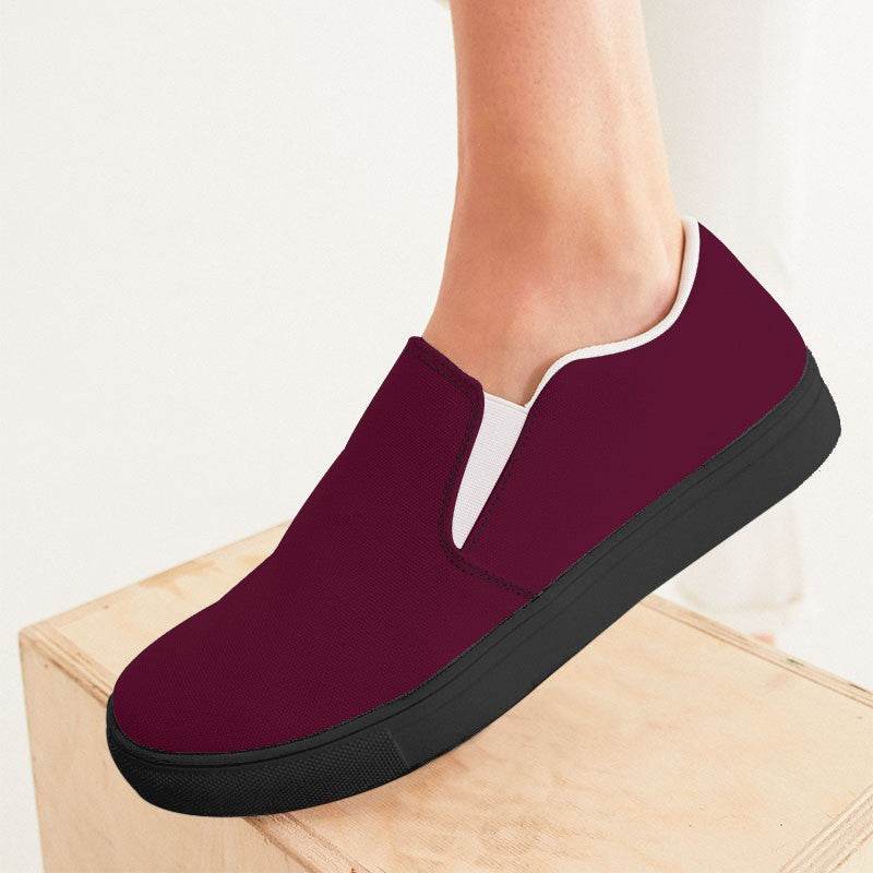 Bordeaux Women's Slip-On Canvas Sneakers (PI-MU-DE) - Woman CloseUp