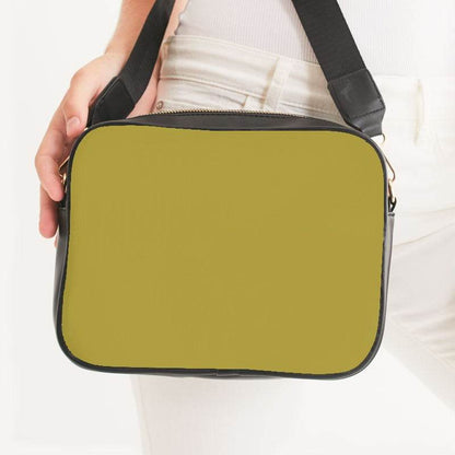 Brass Yellow Crossbody Bag (LY3-ME-MD) - Woman Front CloseUp