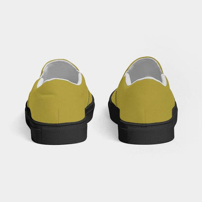 Brass Yellow Women's Slip-On Canvas Sneakers (LY3-ME-MD) - Back
