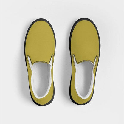 Brass Yellow Women's Slip-On Canvas Sneakers (LY3-ME-MD) - Top