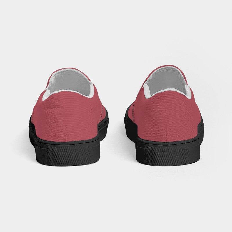 Brick Red Men's Slip-On Canvas Sneakers (RPI2-MU-ME) - Back