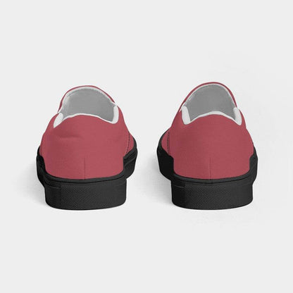 Brick Red Men's Slip-On Canvas Sneakers (RPI2-MU-ME) - Back