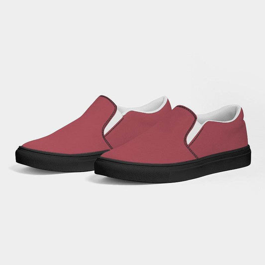 Brick Red Women's Slip-On Canvas Sneakers (RPI2-MU-ME) - Side 3