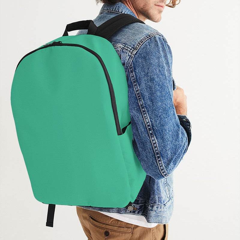 Bright Blue-Green Waterproof Backpack (BGG1-BR-ME) - Man CloseUp
