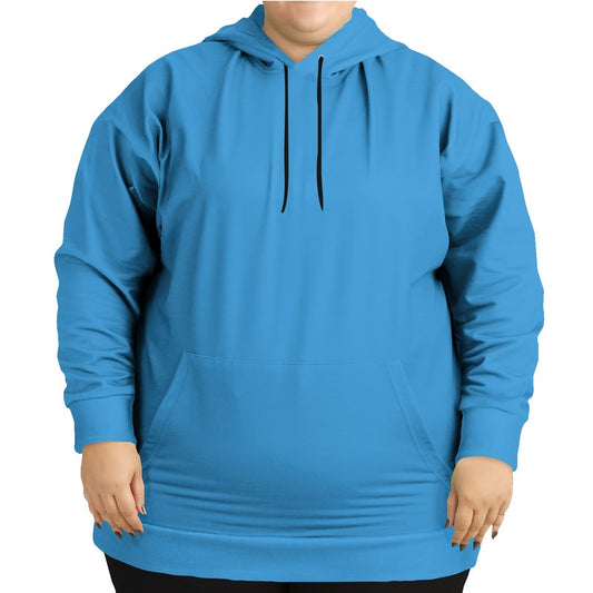Bright Blue Hoodie PLUS (B-BR-ME) - Woman Front PLUS