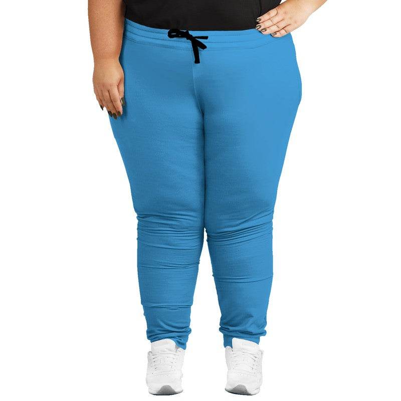 Bright Blue Joggers PLUS (B-BR-ME) - Woman Front PLUS