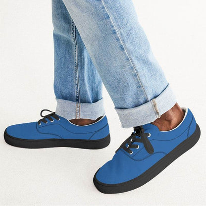 Bright Blue Men's Canvas Sneakers (IB2-BR-ME) - Man CloseUp