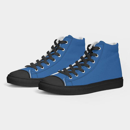Bright Blue Men's High-Top Canvas Sneakers (IB2-BR-ME) - Side 3