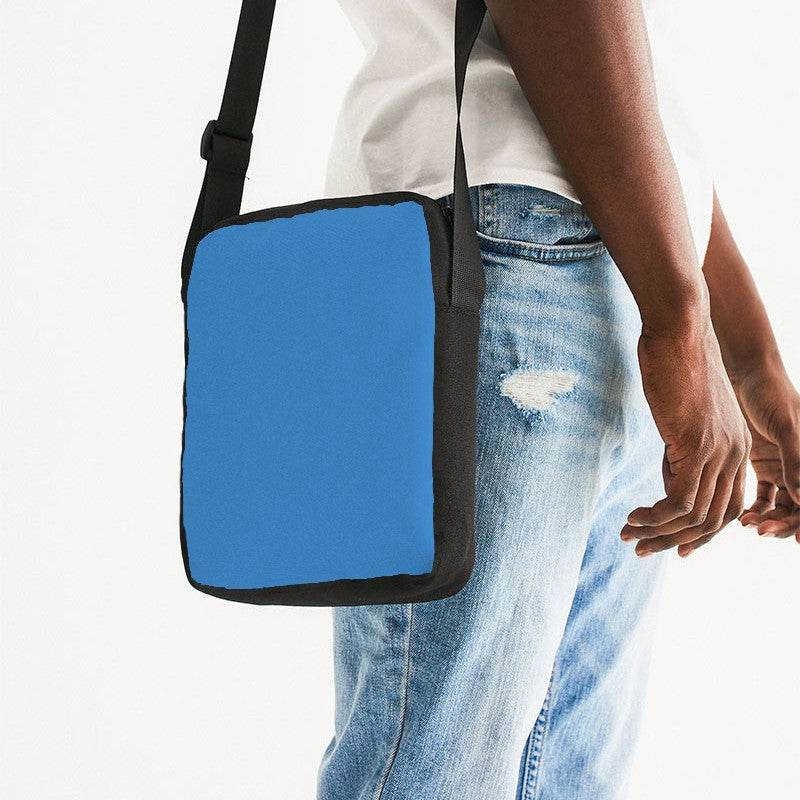 Bright Blue Messenger Pouch (IB3-BR-ME) - Man Side CloseUp