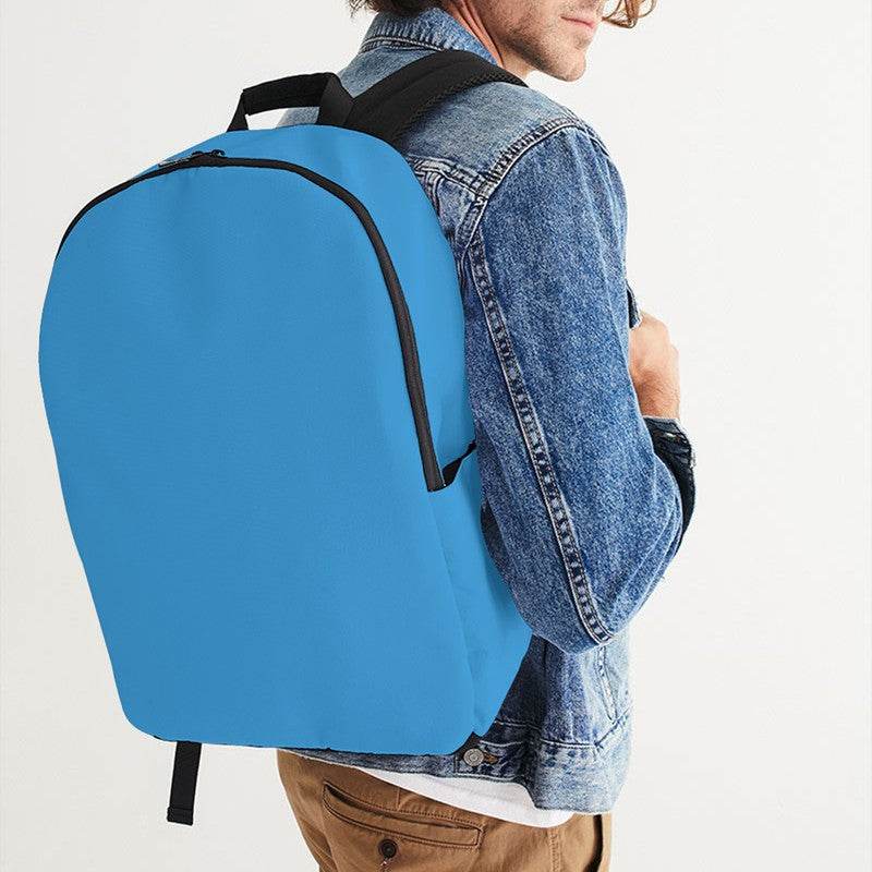 Bright Blue Waterproof Backpack (B-BR-ME) - Man CloseUp