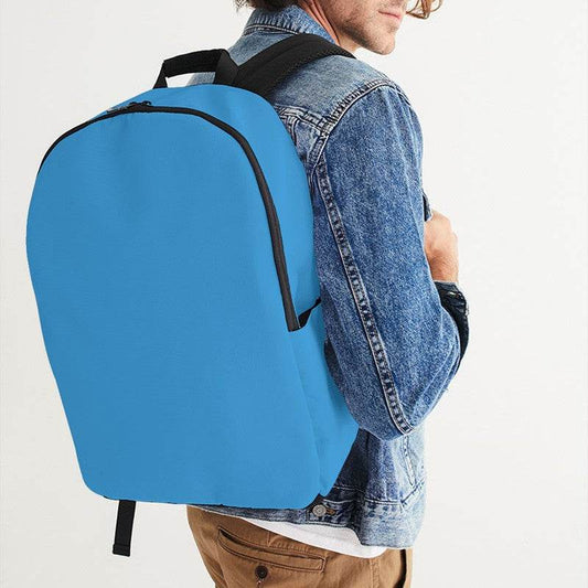 Bright Blue Waterproof Backpack (B-BR-ME) - Man CloseUp