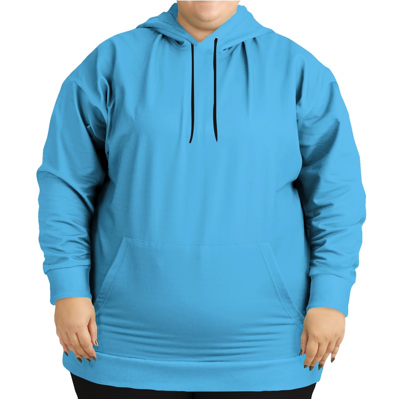 Bright Cyan Hoodie PLUS (BC1-BR-ME) - Woman Front PLUS