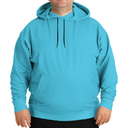 Bright Cyan Hoodie PLUS (BC3-BR-ME) - Man Front PLUS
