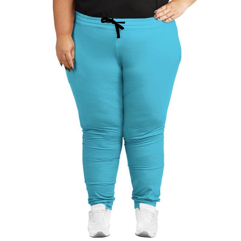 Bright Cyan Joggers PLUS (BC3-BR-ME) - Woman Front PLUS