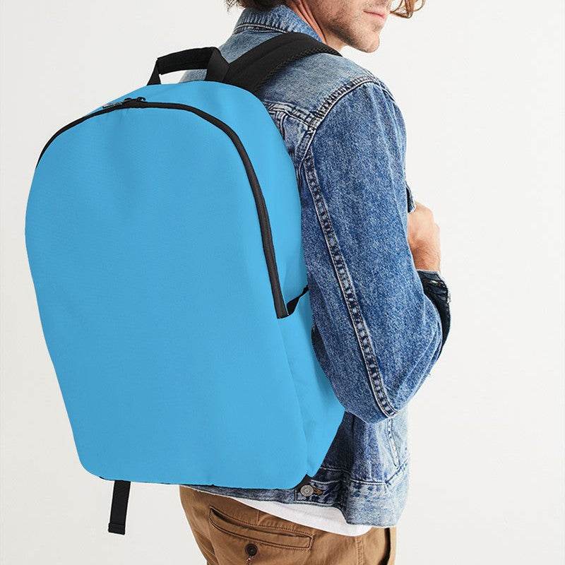 Bright Cyan Waterproof Backpack (BC1-BR-ME) - Man CloseUp