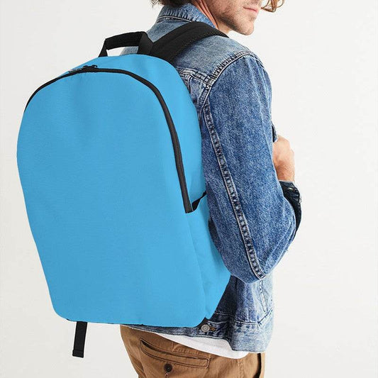 Bright Cyan Waterproof Backpack (BC1-BR-ME) - Man CloseUp