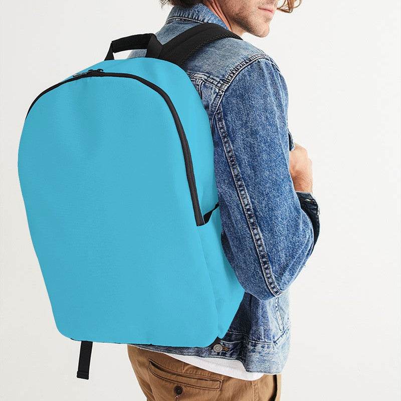 Bright Cyan Waterproof Backpack (BC3-BR-ME) - Man CloseUp