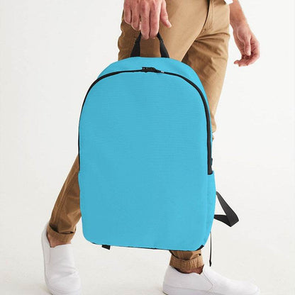 Bright Cyan Waterproof Backpack (BC3-BR-ME) - Man Holding CloseUp