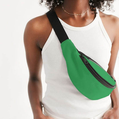 Bright Green Belt Bag (G-BR-ME) - Woman Front CloseUp