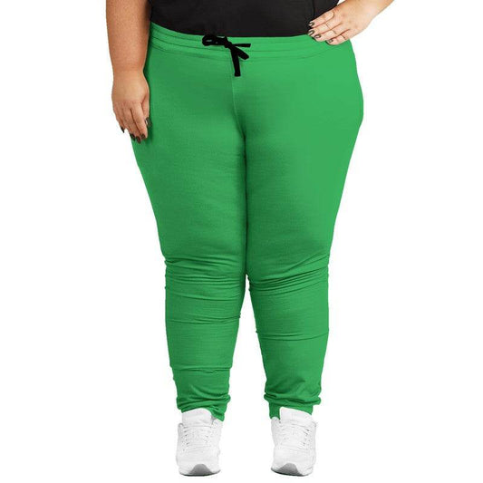 Bright Green Joggers PLUS (G-BR-ME) - Woman Front PLUS