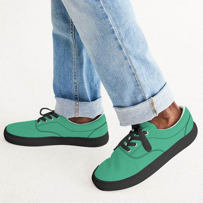 Bright Green Men's Canvas Sneakers (BGG2-BR-ME) - Man CloseUp