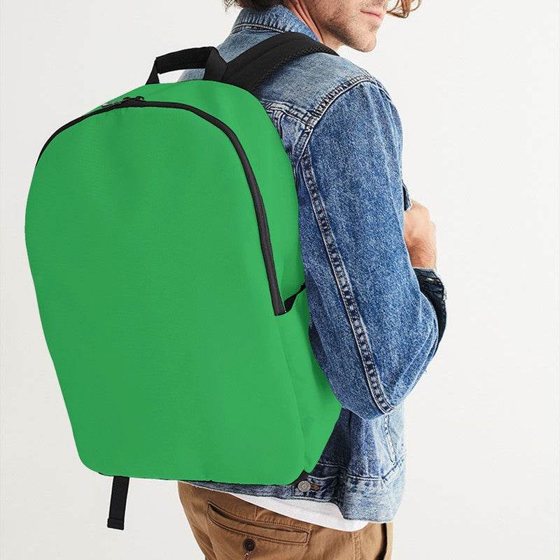 Bright Green Waterproof Backpack (G-BR-ME) - Man CloseUp