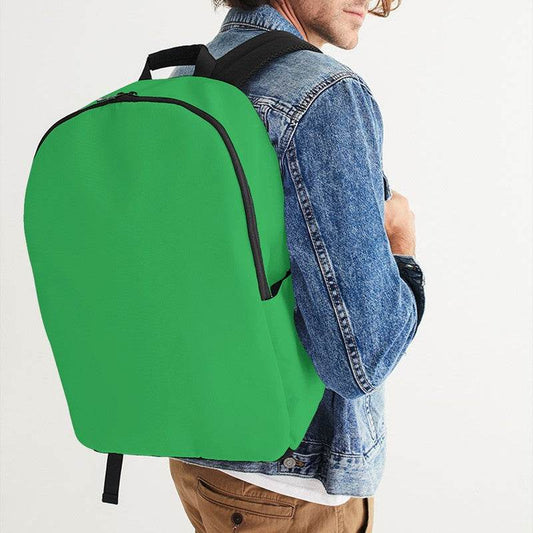 Bright Green Waterproof Backpack (G-BR-ME) - Man CloseUp