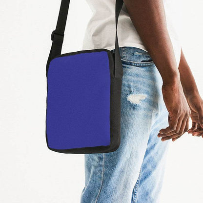 Bright Indigo Messenger Pouch (PUI3-BR-ME) - Man Side CloseUp