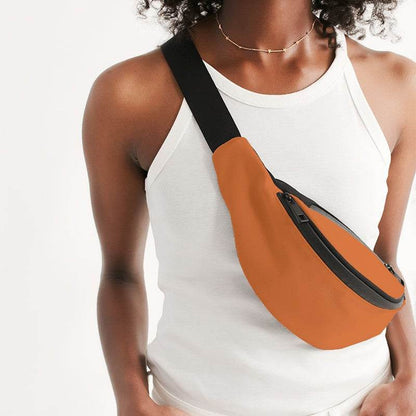 Bright Orange Belt Bag (OR2-BR-ME) - Woman Front CloseUp