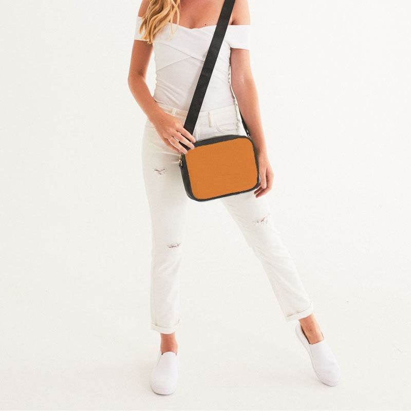 Bright Orange Crossbody Bag (OR1-BR-ME) - Woman Front