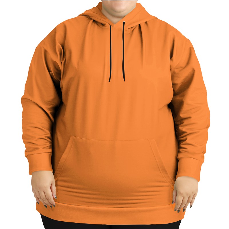 Bright Orange Hoodie PLUS (OR1-BR-ME) - Woman Front PLUS