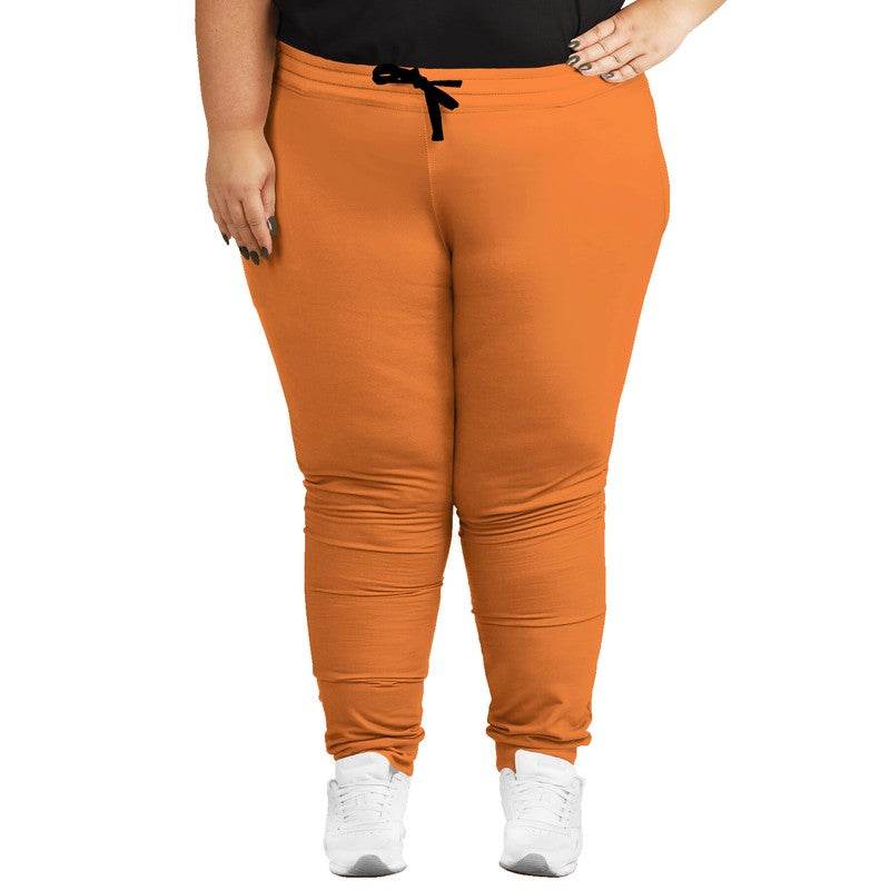 Bright Orange Joggers PLUS (OR1-BR-ME) - Woman Front PLUS