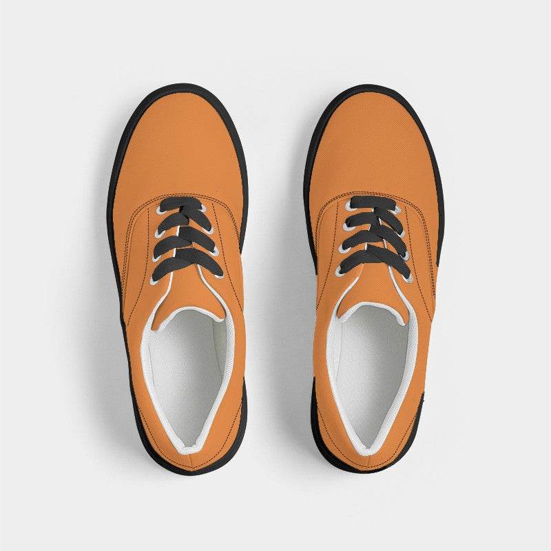 Bright Orange Men's Canvas Sneakers (OR1-BR-ME) - Top