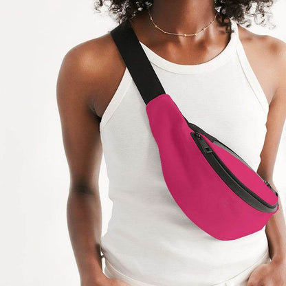 Bright Pink Belt Bag (RPI3-BR-ME) - Woman Front CloseUp