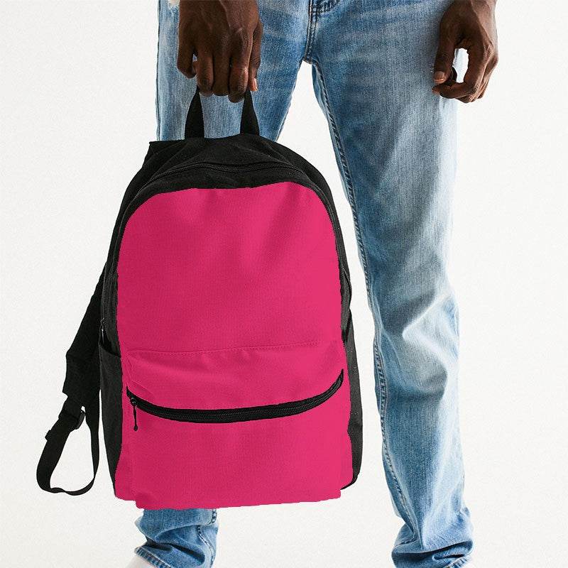 Bright Pink Canvas Backpack (RPI3-BR-ME) - Man Holding