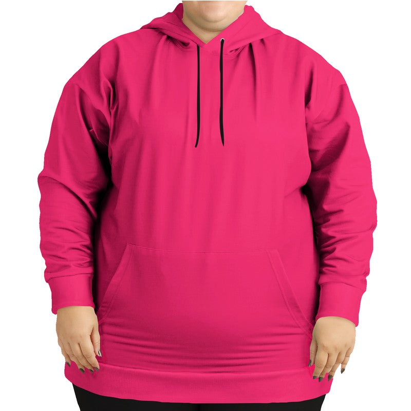 Bright Pink Hoodie PLUS (RPI3-BR-ME) - Woman Front PLUS
