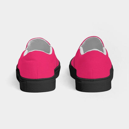 Bright Pink Men's Slip-On Canvas Sneakers (RPI3-BR-ME) - Back