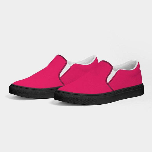 Bright Pink Men's Slip-On Canvas Sneakers (RPI3-BR-ME) - Side 3