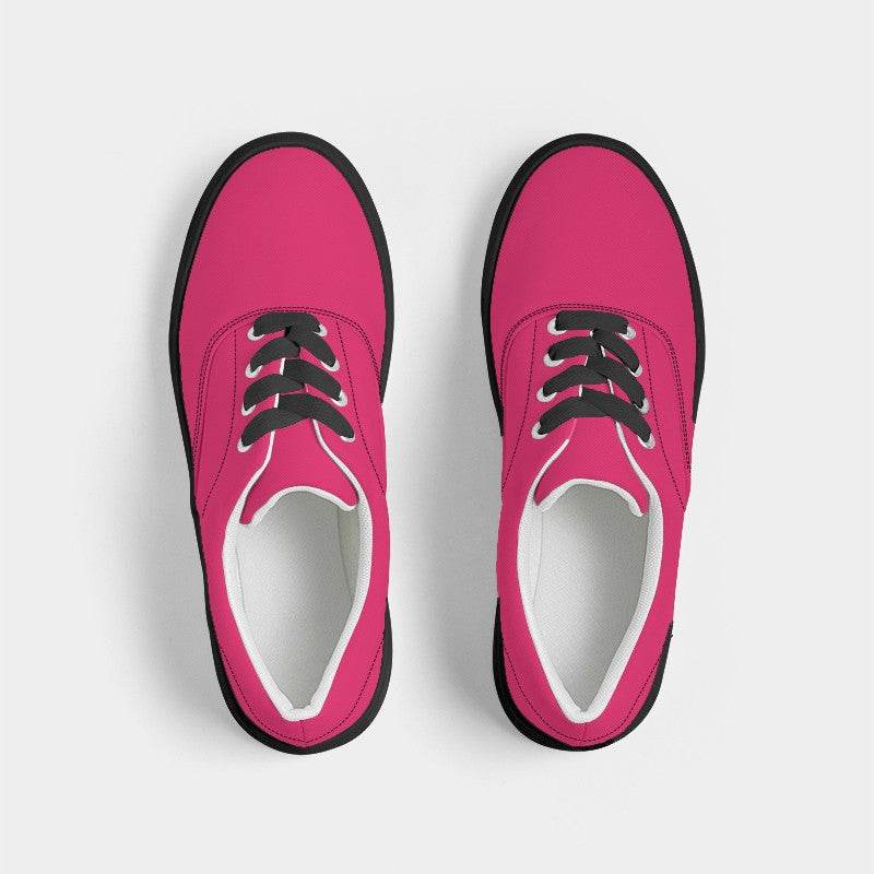 Bright Pink Women's Canvas Sneakers (RPI3-BR-ME) - Top