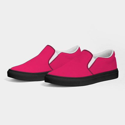Bright Pink Women's Slip-On Canvas Sneakers (RPI3-BR-ME) - Side 3