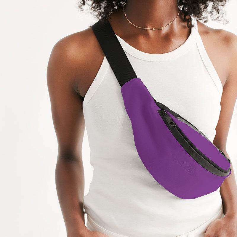 Bright Purple Belt Bag (MPU1-BR-ME) - Woman Front CloseUp