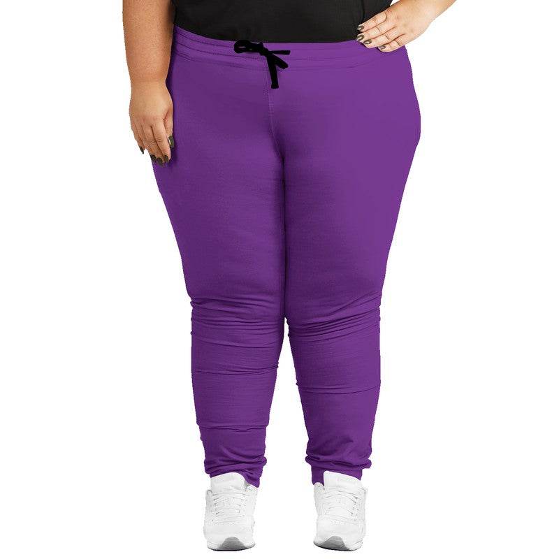 Bright Purple Joggers PLUS (MPU2-BR-ME) - Woman Front PLUS