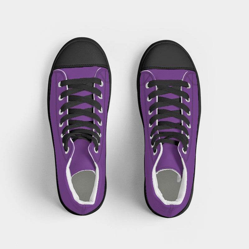 Bright Purple Men's High-Top Canvas Sneakers (MPU2-BR-ME) - Top
