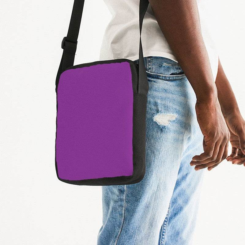 Bright Purple Messenger Pouch (MPU1-BR-ME) - Man Side CloseUp